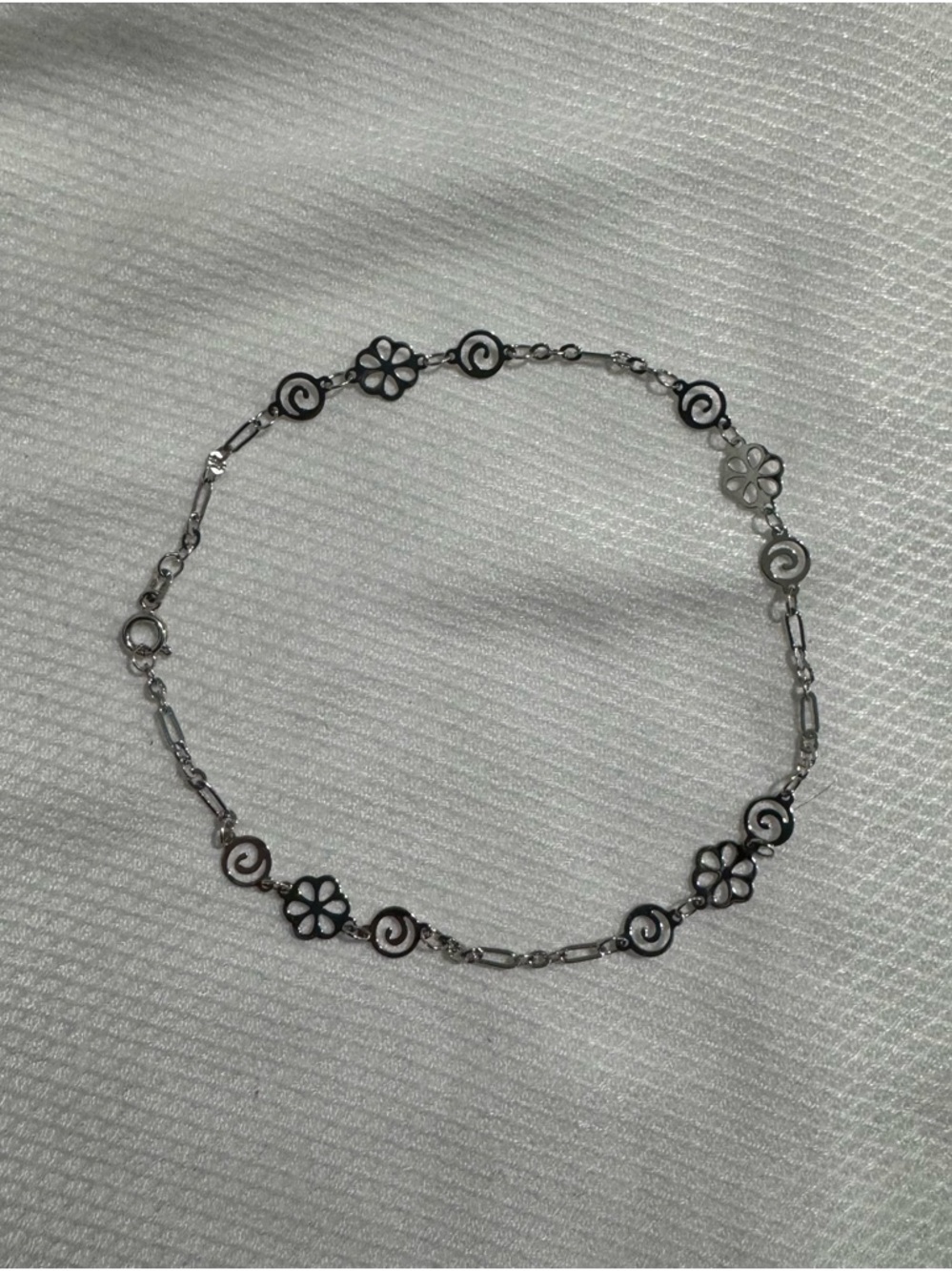 14k White Gold Ankle Bracelet